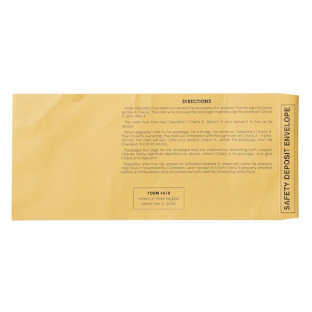 Safe Deposit Envelope, 250Pk